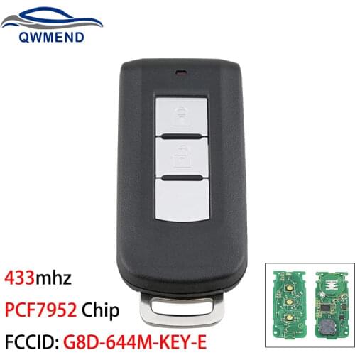 BHKEY G8D-644M-KEY-E 2 Buttons Car Remote Key for Mitsubishi Lancer Outlander ASX Smart Car Key 433Mhz PCF7952 Chip ID46