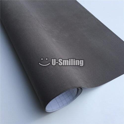 Gray Suede Vinyl Wrap Vehicle Wrapping Film Bubble Free For Auto Film Car Sticker Console Computer Skin Cover