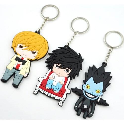 Anime Death Note Ryuk Yagami Light L Lawliet Keychain Key Ring PVC Key Chains Itabag Keychains Bag Car Hanging Key Accessories