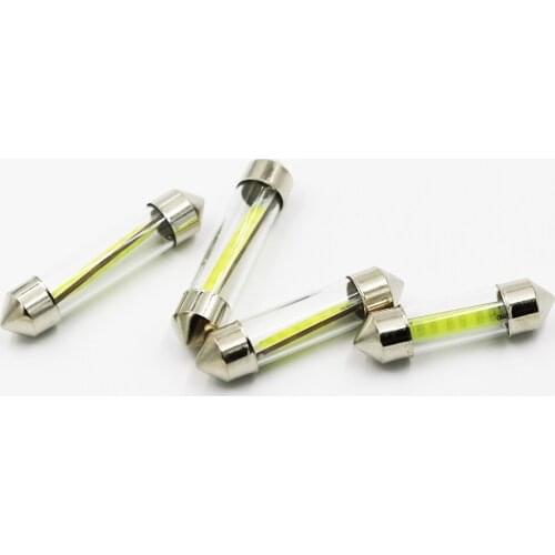 YSY 100pcs 31mm 36mm 39mm 41mm COB Led Chips C5W Car Interior Glass Lens Festoon Dome Reading 12V DC White Bulbs