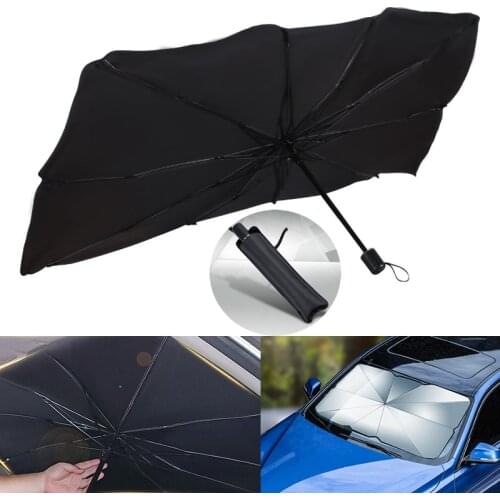 Car Parasol Car Windshield Cover UV Protection Sun Shade Front Window Prevent Falling Wear-resistant Rainproof Folding Umbrella