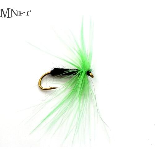 MNFT 10PCS 10 # Green Dancer Dry Fly Trout Fishing Flies Fish Hook Lures