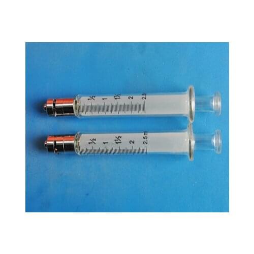 2.5ML Glass syringe Luer Lock Head injector sampler dispensing with ink chemical medicine