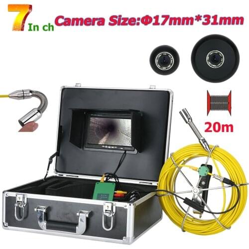 20/30/40M 7 inch 17mm Industrial Pipe Sewer Inspection Video Camera IP68 Waterproof Drain 1000 TVL Camera with 8pcs LED Lights