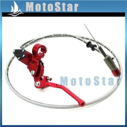 47'' 1200mm Line Red Hydraulic Clutch Lever Master Cylinder Pump For Pit Dirt Bike Motorcycle 125 140cc 150cc 160cc 200cc 250cc