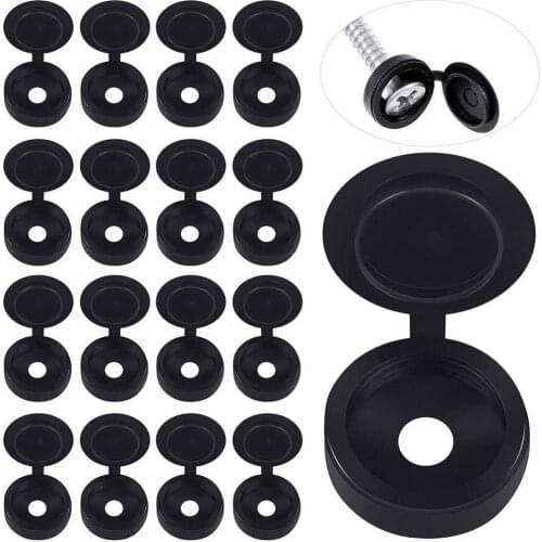 500Pcs Hinged Plastic Screw Cap Cover Fold Snap Protective Cap Button For Car Furniture Decorative Nuts Cover Bolts Hardware