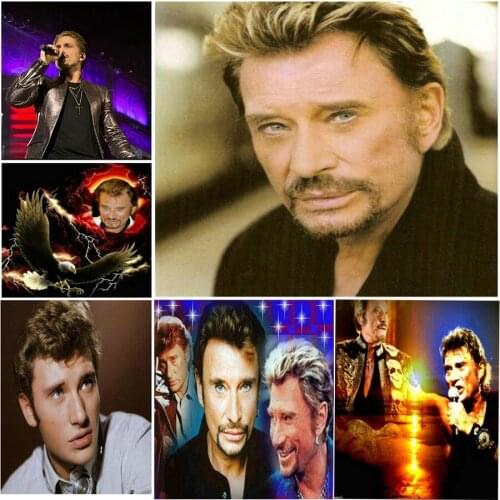 5D DIY Diamond Painting Cross Stitch Famous Star Johnny HallyDay Diamond Embroidery Mosaic Home Decoration Handcraft Gift WG796