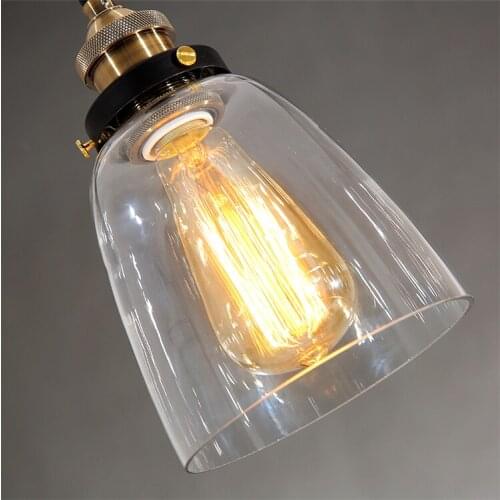 American Vintage Industrial Classic Clear Glass Cover Suspension Pendant Lamp kitchen chandelier