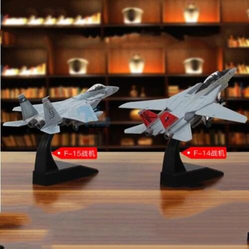 U.S. 1/100 Scale Grumman F-14/F15 Tomcat Diecast aircraft American Navy Alloy With base plane fighter model Kids For collection