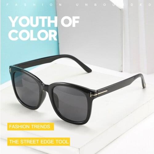 AOZE 2020 Luxury Fashion Vintage Rectangle Tom men Sunglasses High Quality Black Blue Blue Futuristic Womens Sunglasses UV400