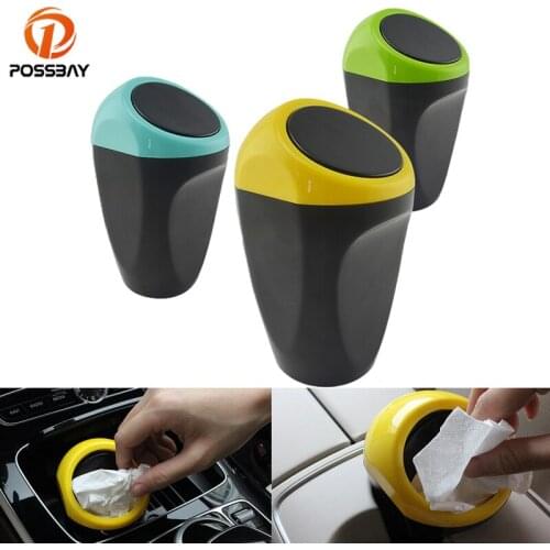 POSSBAY Car Garbage Can Garbage Case Holder Dustbin Vehicle Trash Bin for Benz VW Audi BMW Toyota Honda Skoda Car Accessories