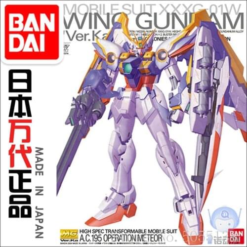 Bandai Gundam Model IN-Stock Assembly 23714 MG 1/100 Wing Gundam Ver.Ka Gundam ROBOT Figure Anime Toys Figure Gift