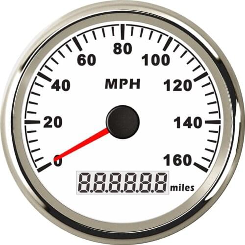 160MPH GPS Digital Car Speedometer for Boat Car Marine Motorcycle Speed Gauge Meter red/8-color backlight 12-24V LCD-Display