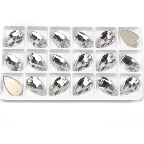CTPA3bl 3230 Best Quality Sew On Rhinestone Crystal Color Drop Shape 2 Holes Glass Crystal Strass For Clothes Apparel Crafts