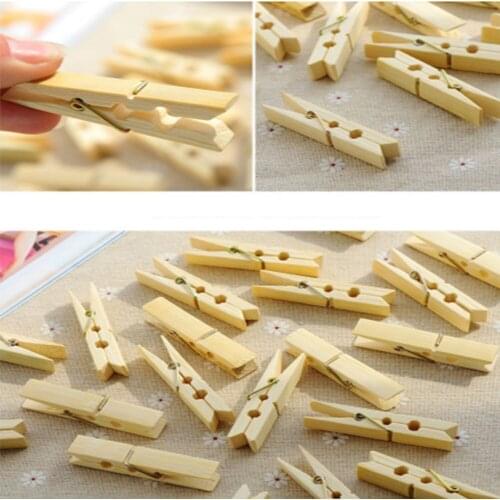 100PCS Wooden Spring Pegs Strong Quality Fit Any Clothes Line Washing