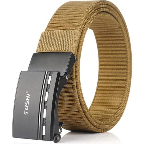 Wild canvas outdoor buckle belt Mens quick-drying nylon jeans belt belts can be cut short without holes