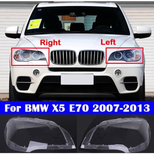 For BMW X5 E70 2007-2013 Car Front Glass 30i/35i/40i/48i/50i/35d/40d Lens Headlamp xDrive Lampshade Lamp Shell Headlight Cover