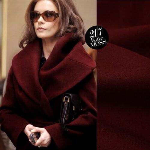 Dark Wine Color Double Face Wool Fabric W1H41