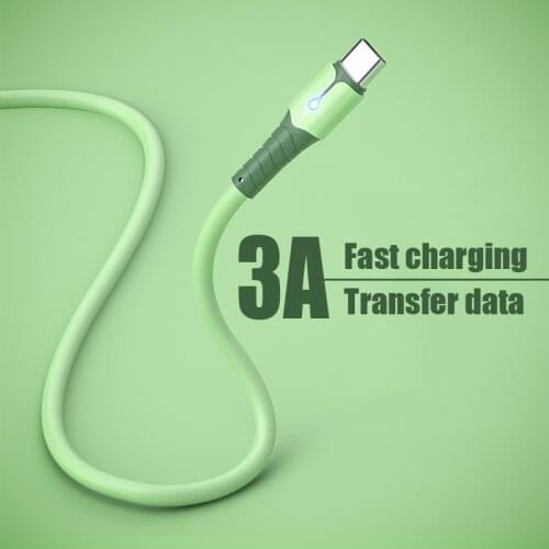 Micro USB Type C Cable for XiaoMi red mi note 9 3A Fast Charging Liquid Silicone Mobile Phone Data Cable for Samsung Huawei