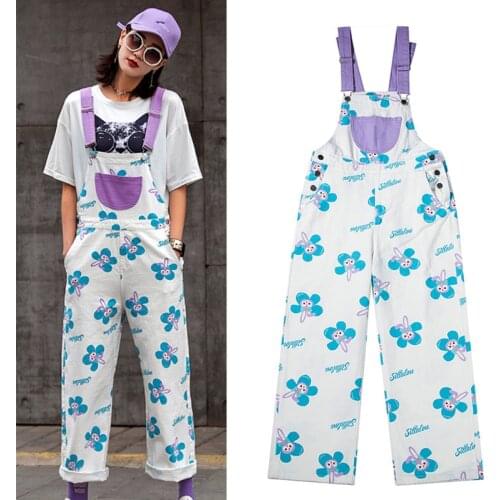Summer Spring Jumpsuits Women Cute Cartoon Rabbit Printed Playsuit Overalls Women Young Ladies Shorts Jumpsuit SY112
