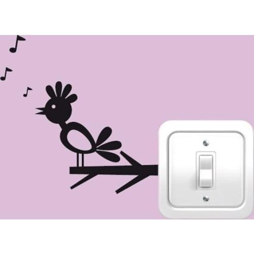 KUCADA two birds switch sticker mural art decal diy wall sticker home decor WP1357