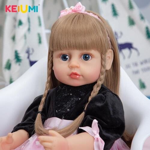 KEIUMI 55CM Reborn Baby Doll Baby Kid Playmate Toddler Doll Childrens Toy Newborn Reborn Baby Girl For Christmas 2020 Gift