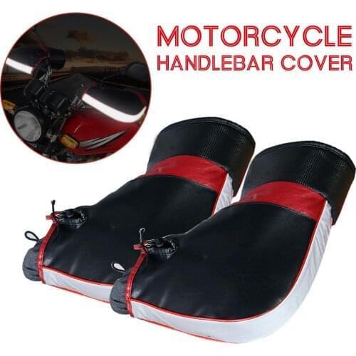 Motorcycle Winter Thicken Warmer Hand Handlebar Gloves 35x28cm Motorbike/Scooter Handlebar Grip Muffs Windproof Reflective Strip