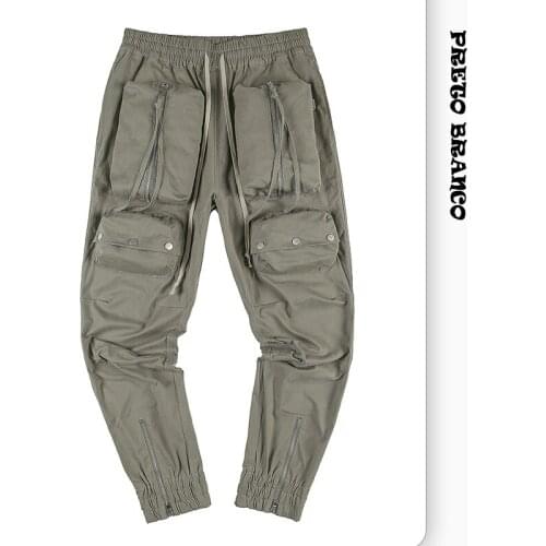 PRETO BRANCO Mens Clothing | 2021 New Tide Multi-tactical Leggings Trousers Drawstring Workwear Casual Pants Trousers Men