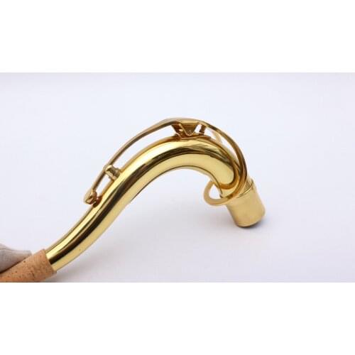 Excellent Tenor Sax neck gold lacquer brass material Saxophone Woodwind part