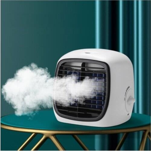 Portable Air Cooler Fan Mini USB Air Conditioner Light Desktop Air Cooling Fan Humidifier Purifier For Office Bedroom