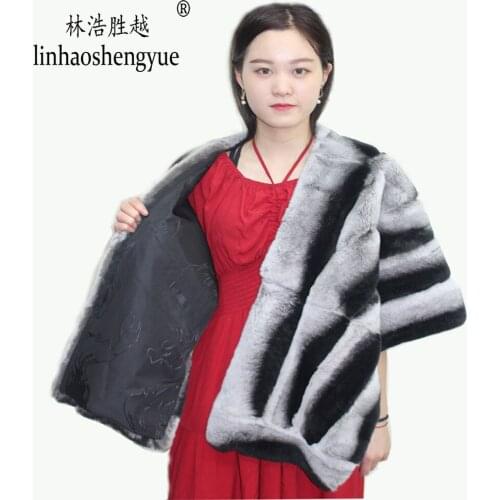 Linhaoshengyue 2020 Hot Fashion Women Real Rabbit Fur Shawl