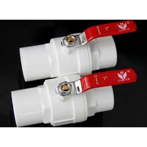 1pc UPVC Ball Valve Inner Diameter 20-90mm Steel Shank Valve High Quality PVC Fittings for Pipe Connection