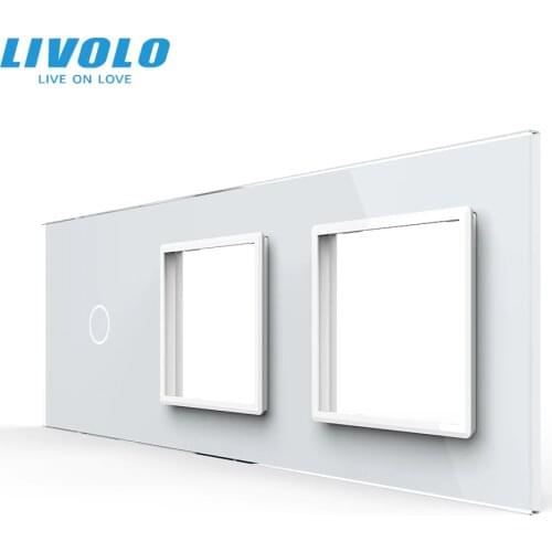 Livolo DIY Luxury Pearl Crystal Glass,EU standard,Triple Glass Panel,4 colors,glass panel ,diy ,mark color you want,no logo