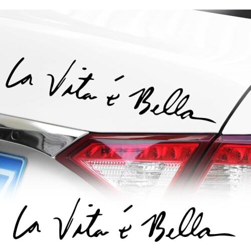 Life is Beautiful LA VITA E BELLA Words Reflective Window Trunk Car Sticker