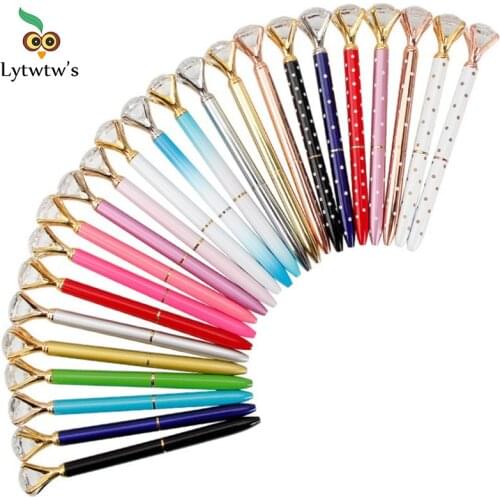 High Quality Roller Ballpoint Pen School Office Supply wedding Stationery Crystal Diamond Metal Rose Gold luxury brand spinning