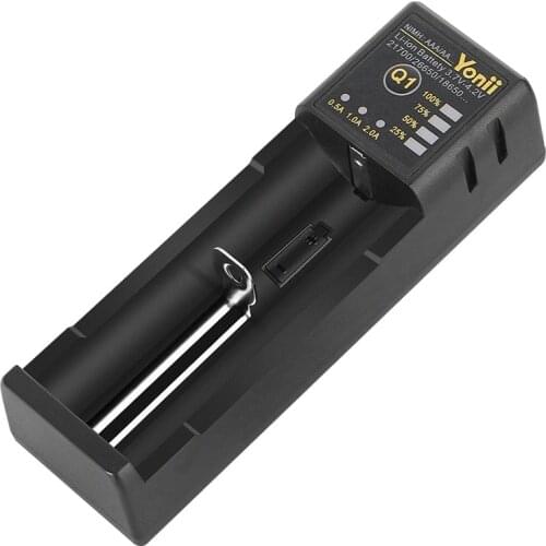 Single Slot USB 18650 battery charger For 18650 26650 21700 18350 Rechargeable Li-on Ni-MH battery Smart charger