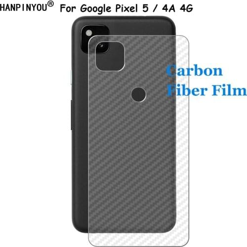 For Google Pixel 4A 4G (Not 5G) 5.81" 3D Transparent Carbon Fiber Rear Back Film Stiker Screen Protector (Not Tempered Glass)