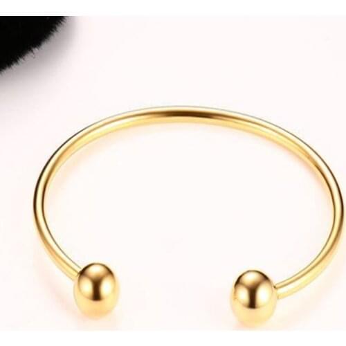 2021 European And American Style Fashion Jewelry Stainless Steel Open Bangle Gold Temperament Bracelet Suitable For Women