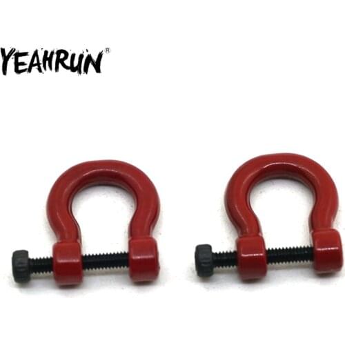 1/2Pair RC Car Metal Trailer Shackle Rescue Tow Hook U-type Hook for 1/10 RC Crawler TRX4 Upgrade Parts