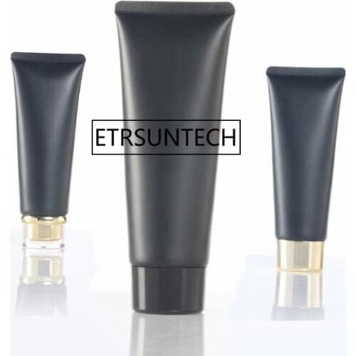 100ml black hose / gold black plastic cover cosmetic packaging empty bottle Facial Cleanser moisturizer bottle F1336