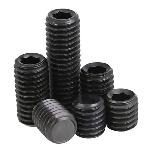 100Pcs/20Pcs M3 M4 M5 M6 M8 M10*L Alloy Steel Grade 12.9 DIN913 High Tensile Flat Point Set Grub Screw