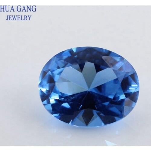 119# Size 2x3~12x16mm Oval Shape Stone Brilliant Cut Synthetic Spinel Blue Stone For Jewelry