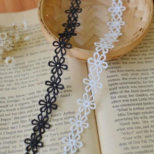 2yards 1.5cm Black White Lace Fabric Ribbons DIY Sewing Garment Handmade Accessories Necklace decoration