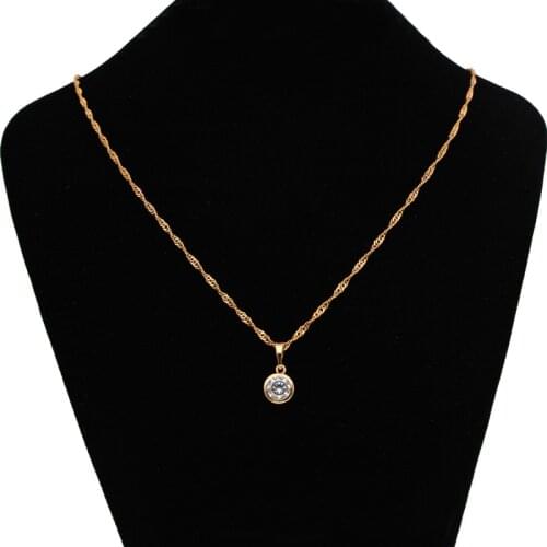 45cm Costume Necklace Crystal Pendant Women Gold Korean Necklaces Wedding Accessories Collar Mujer Collier Femmes Kolye N0404