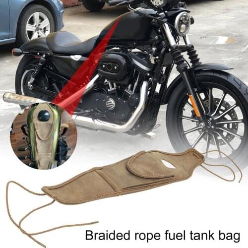 50% Hot Sales Vintage Fuel Tank Bag Braided Bronze Rivet Faux Leather Oil Tank Panel Cover Bag for Sportster 883