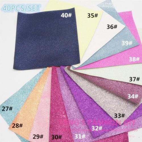 60PCS---20X22CM DIY Hair Bow Material High Quality Glitter Synthetic Faux PU Leather