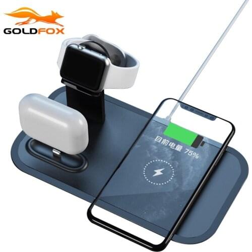 3 in 1 Wireless Charger for Airpods Apple watch Wireless Charger Station 10W Fast Wireless Charging Stand for iphone 11 Samsung