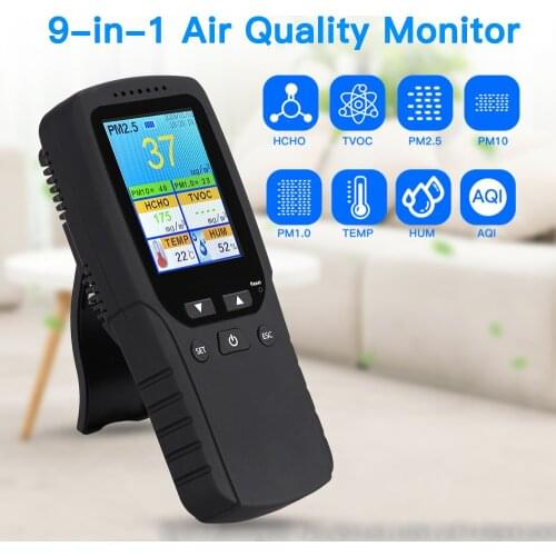PM2.5 Detector Air Quality Monitor Digital Testing Appliance For Supervising Formaldehyde TVOC PM2.5 PM10 HCHO Humidity Sensor