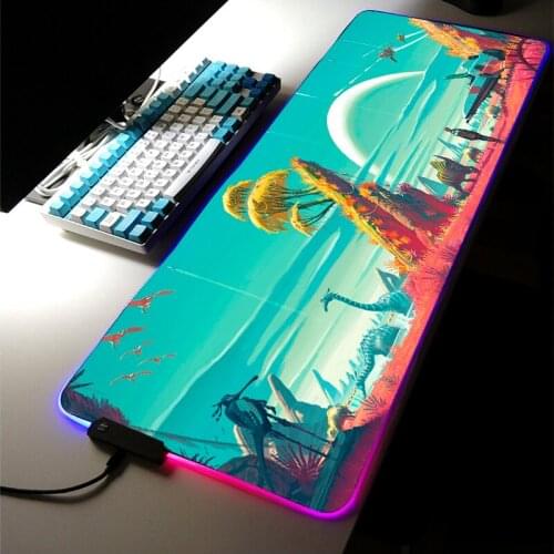 CSGO Mouse Pad Rgb Mat Cute Gaming Accessories Pc Gamer Girl Keyboard Wrist Rest Genshin Impact Stitch Solo Leveling Lol Valuing