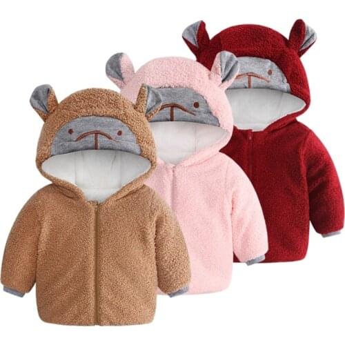 Baby Winter Clothes Baby Boys Girls Warm Coat Kids Cute Cartoon Top 2021 Autumn Winter New Childrens Casual Outdoor Wear 1-4y